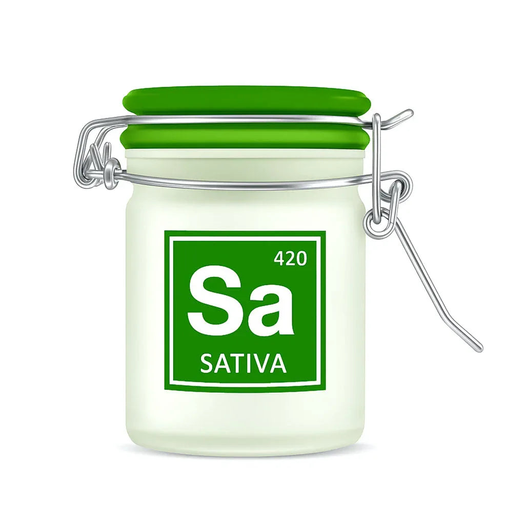 420 Sativa Periodic Symbol Airtight Storage Jar | Glass Container - We The People