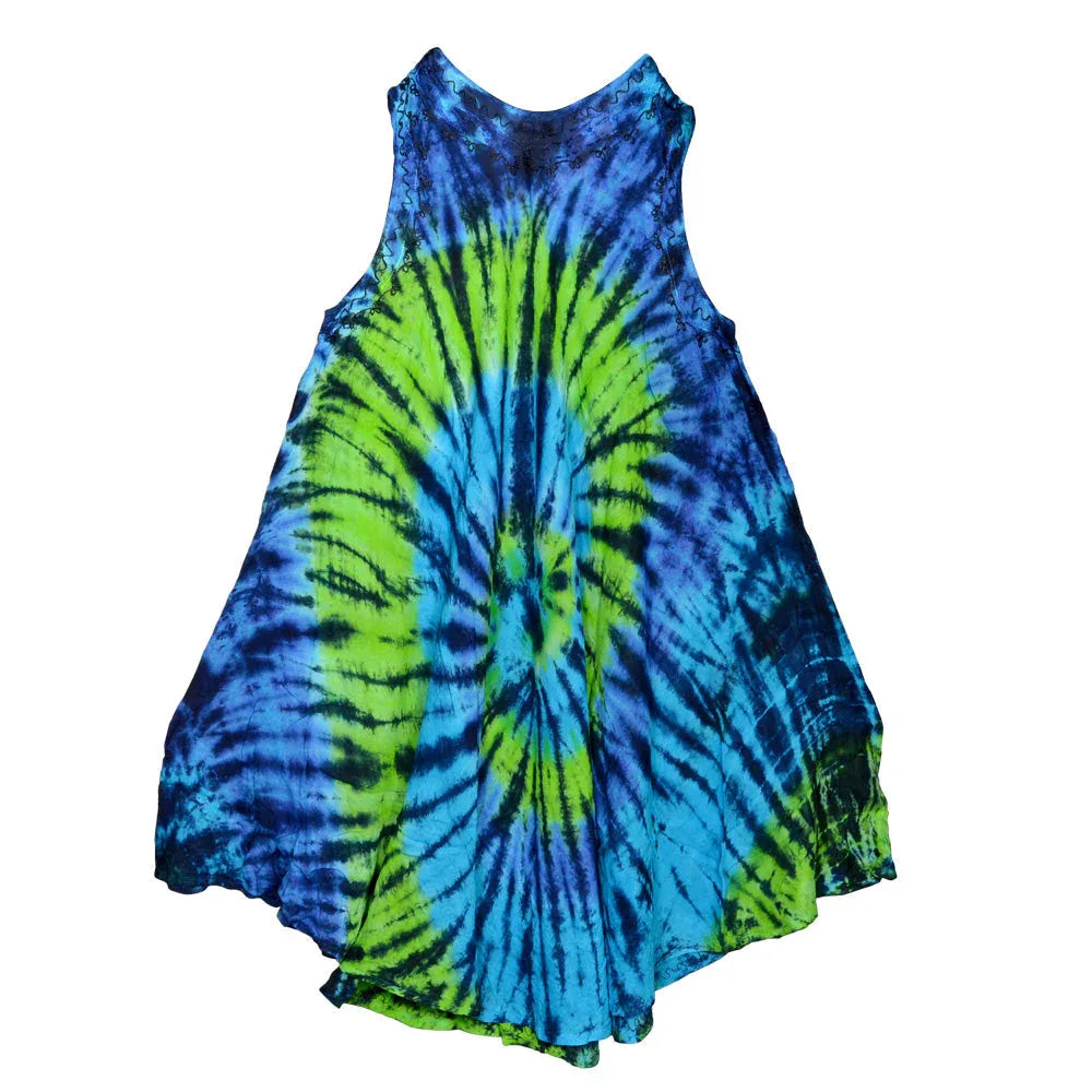 Spiral Tie Dye Dress - 41" Viscose | Colorful Bohemian Style - We The People