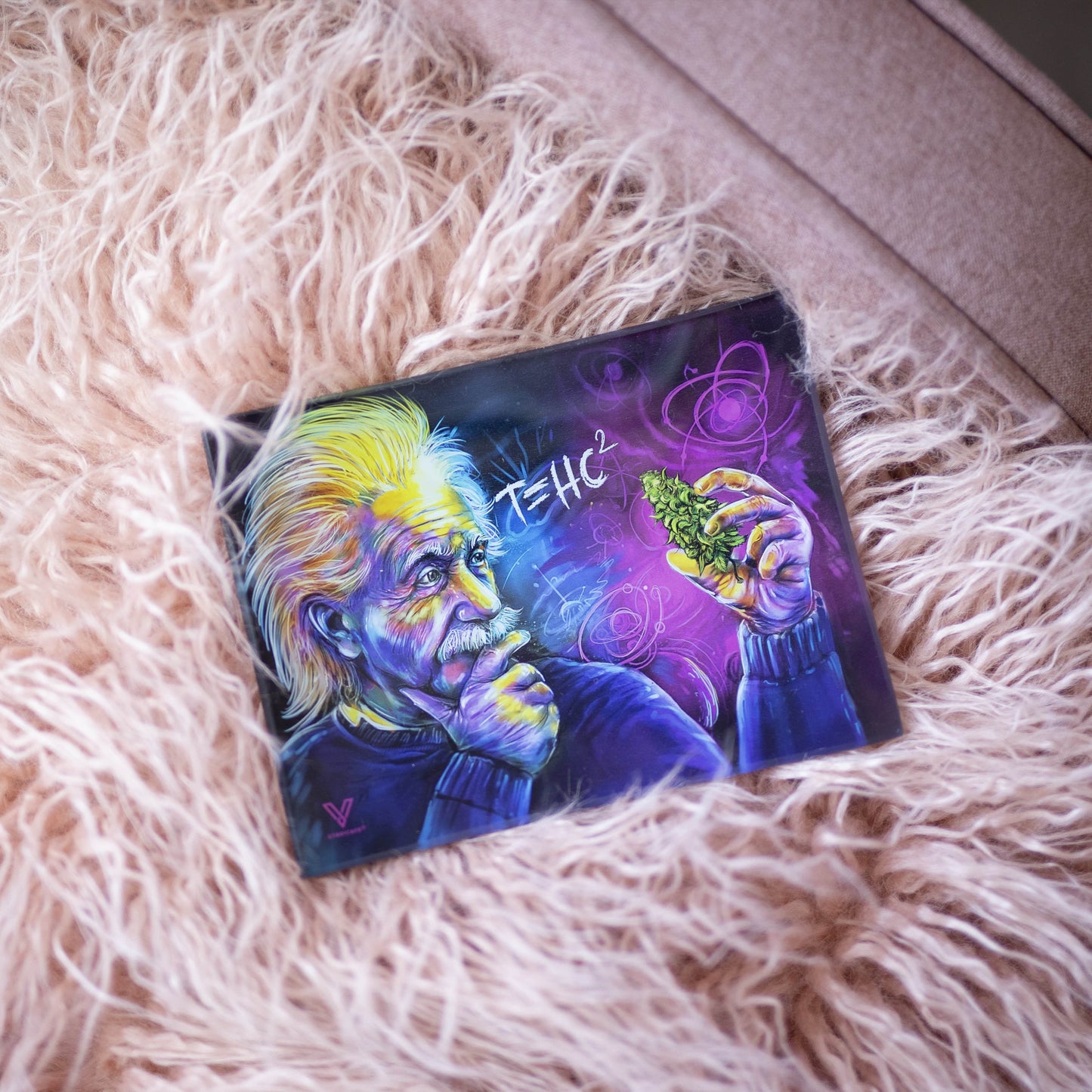 Glass Rolling Tray - Alien Design 5.5x7.5