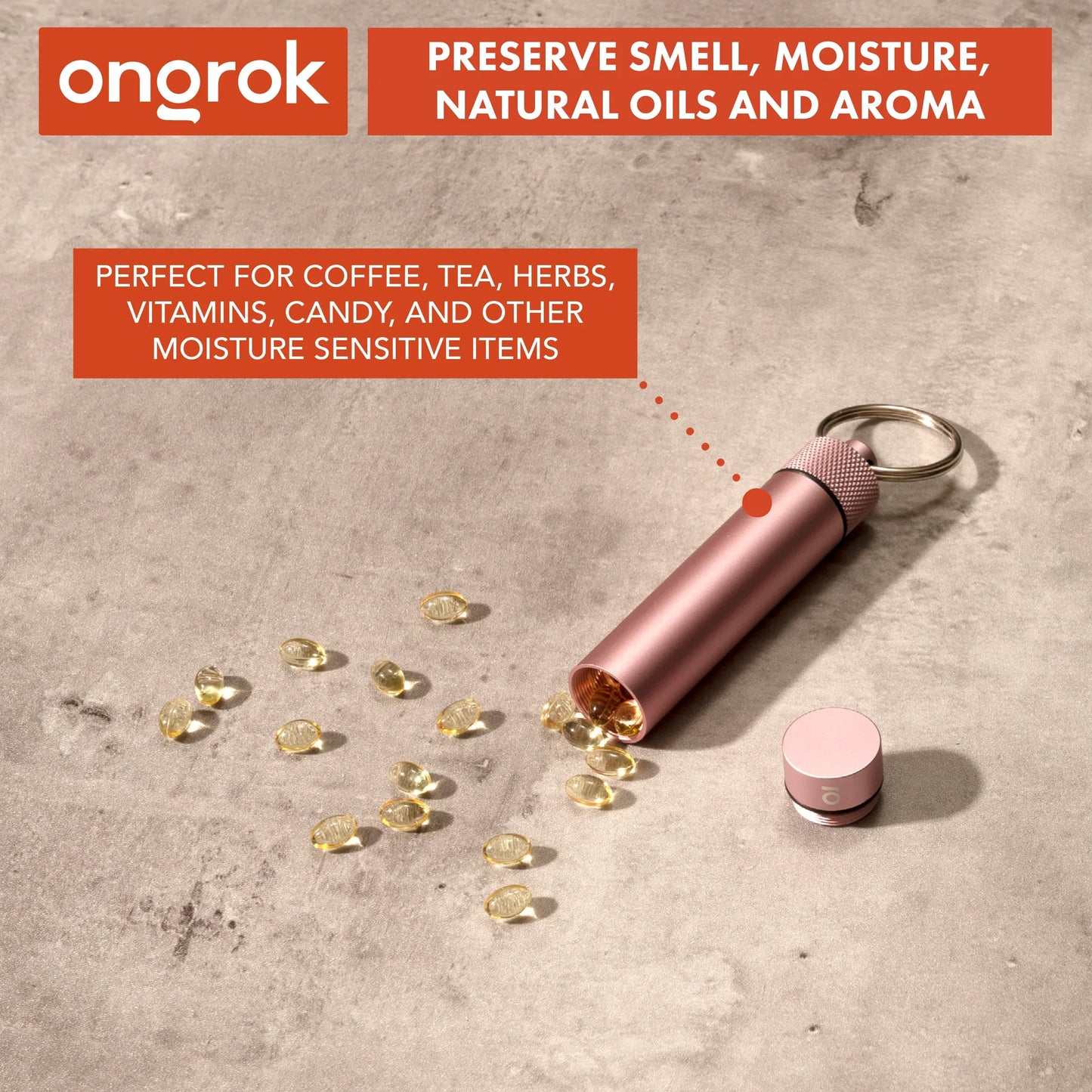 Ongrok Aluminum Storage Keychain - Portable Airtight Container - We The People