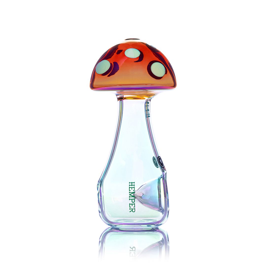 HEMPER Trippy Shroom Hand Pipe | 4.5" Sherlock Glass Pipe