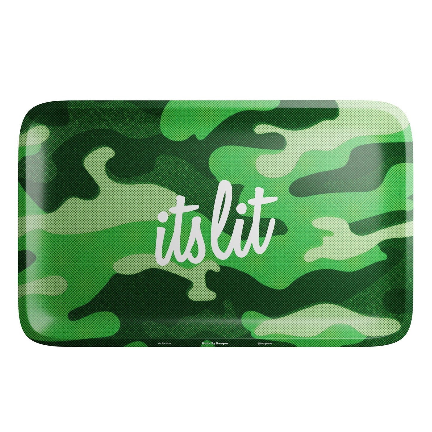 HEMPER It's Lit Rolling Tray | Light Green Camo Design