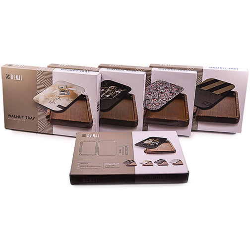 Benji Walnut Rolling Tray Kit with Magnetic Lid | USD Design