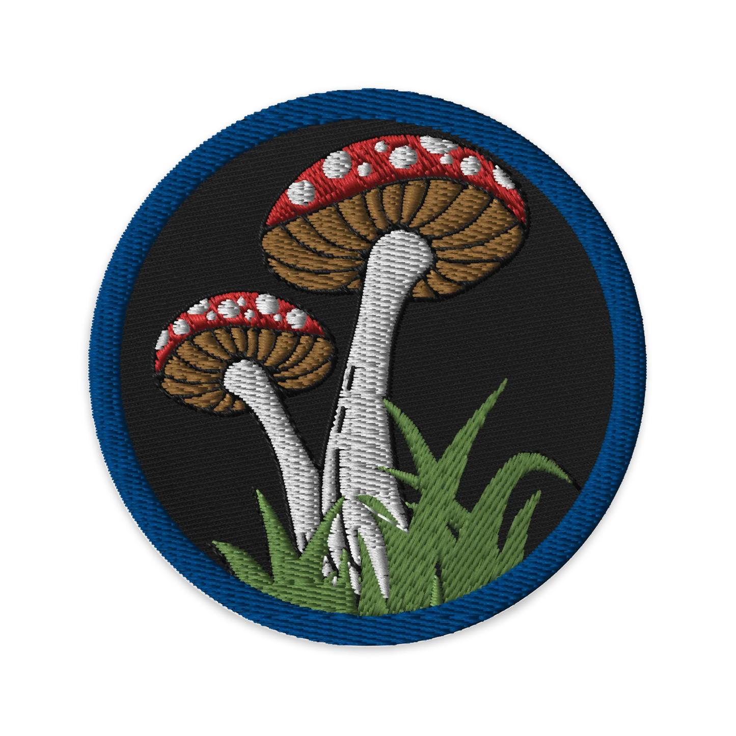 Mushroom Stamp Patch | Nature Art Embroidered Patch | 3" Round - We The People