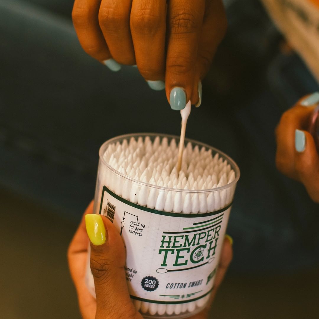 HEMPER Tech Cotton Buds | 200-Count Cleaning Swabs
