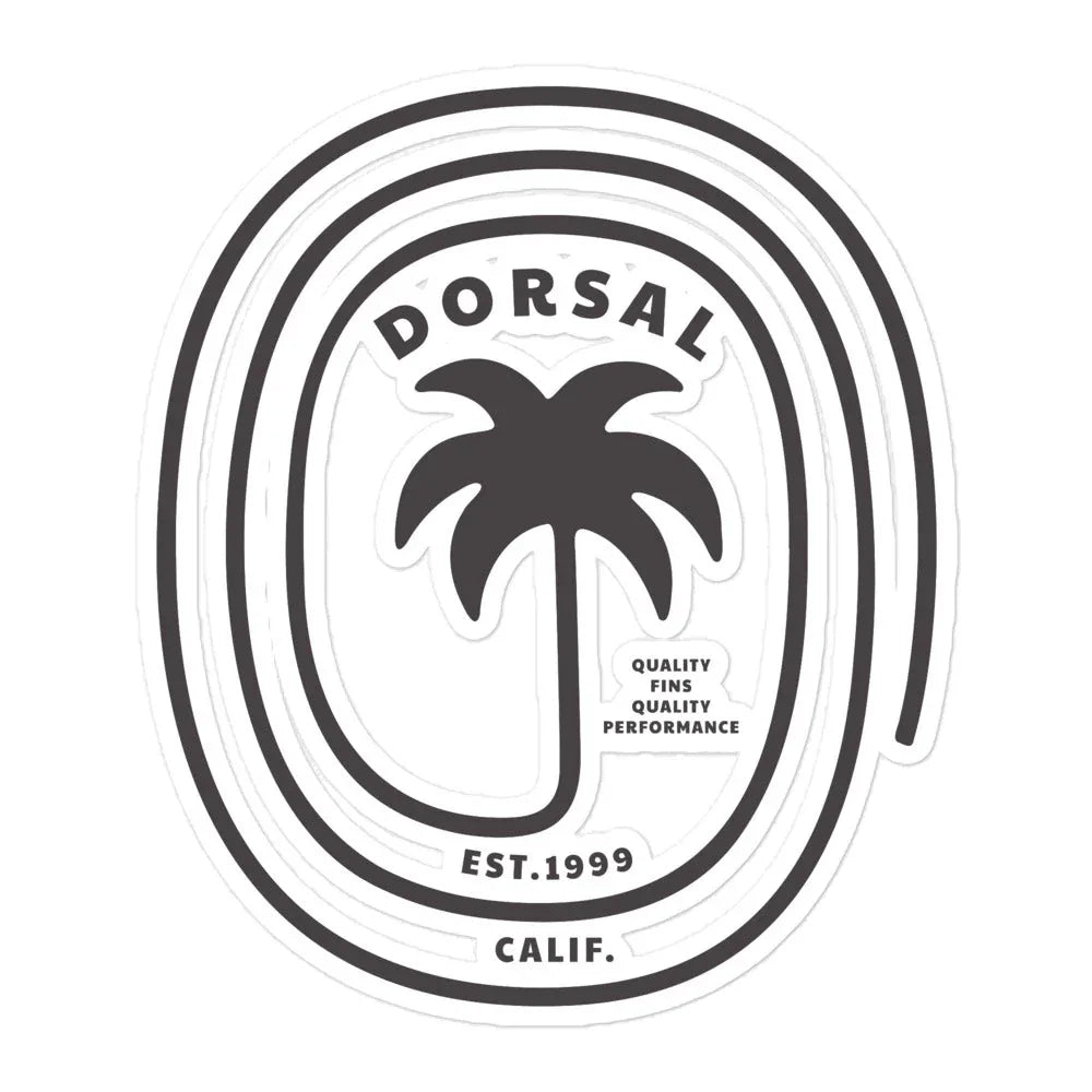 DORSAL Palm Tree Sticker | Bubble-Free Vinyl Decal | Tropical Surf - We The People