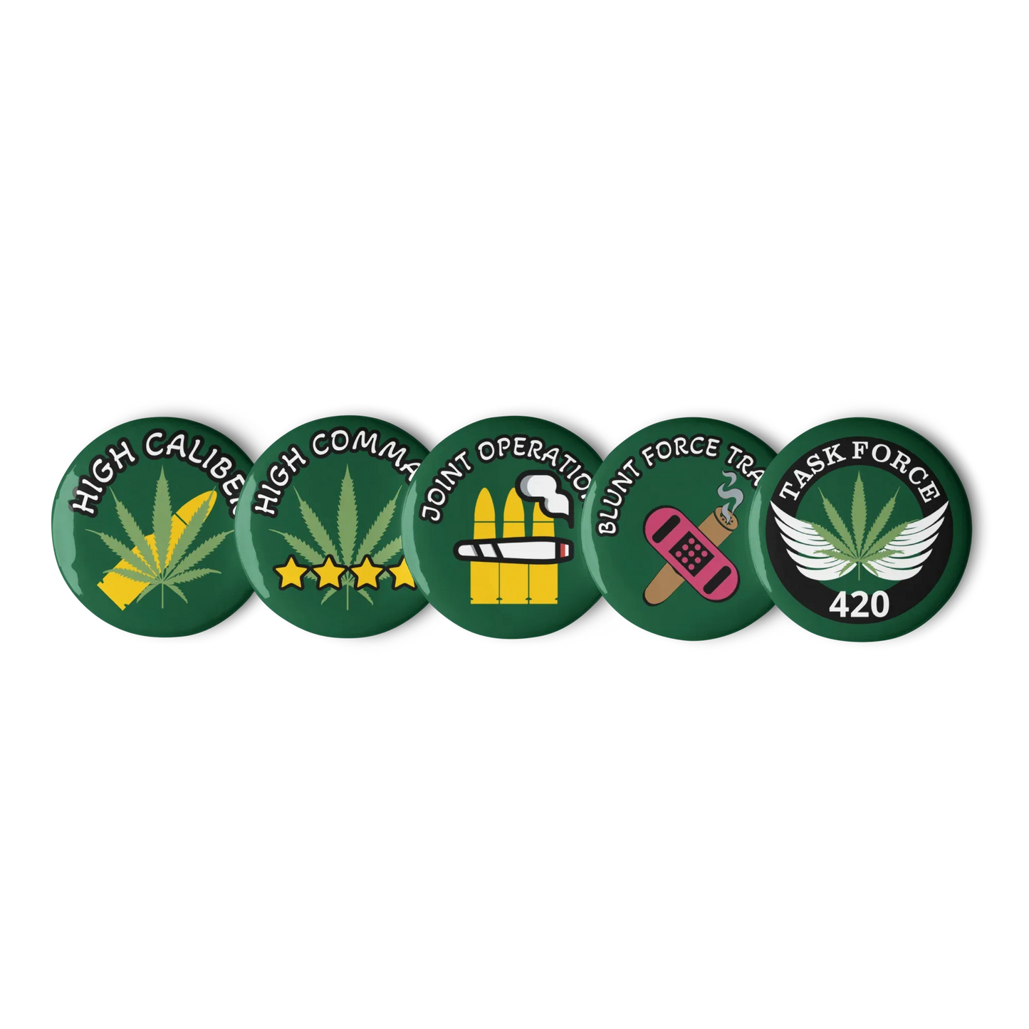 Cannabis Achievement Buttons | Video Game Parody Pins | Collectible Set - We The People