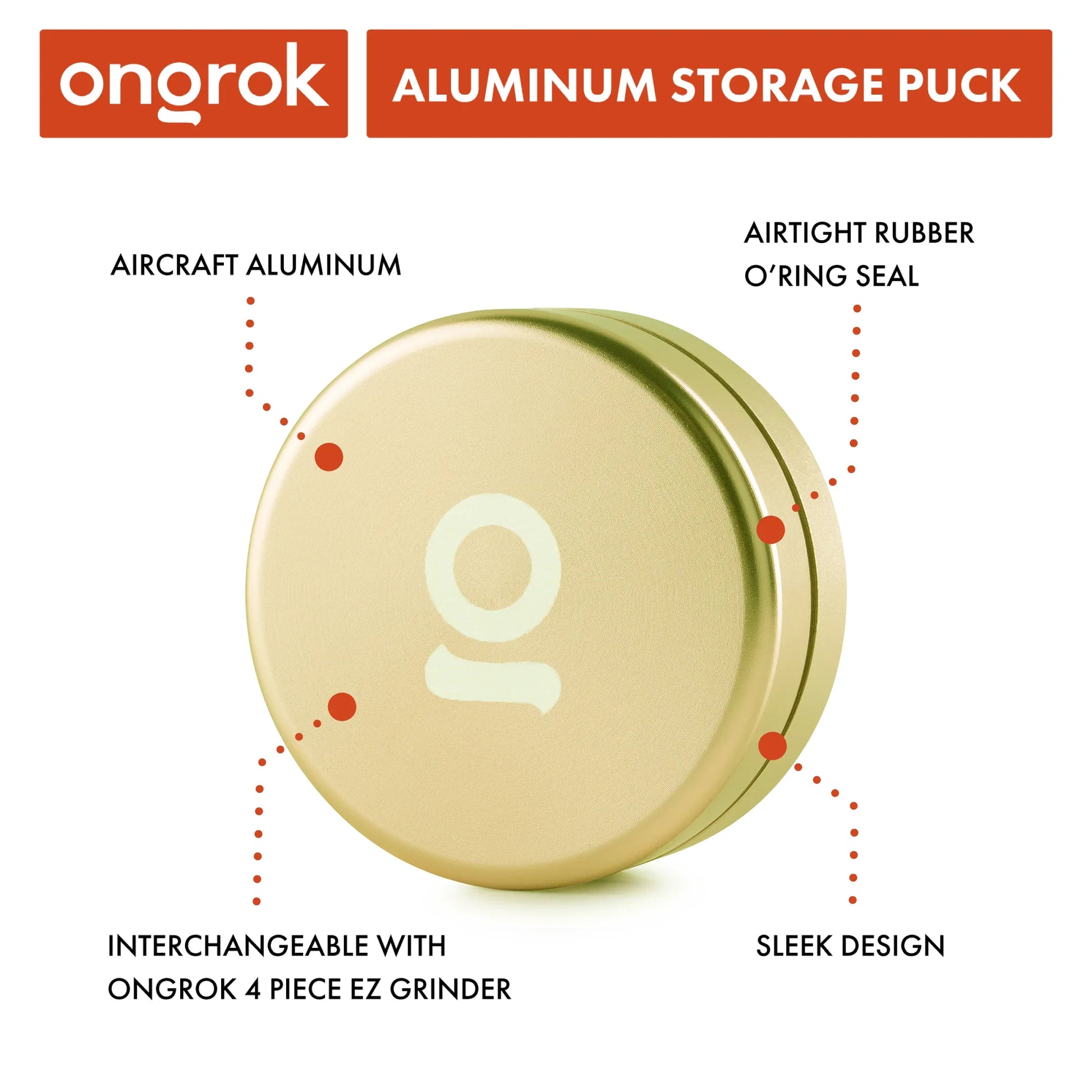 Ongrok Aluminum Storage Puck | Airtight Metal Container - We The People 