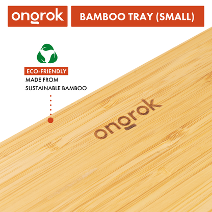 Ongrok Sustainable Small Bamboo Rolling Tray | Natural Wood