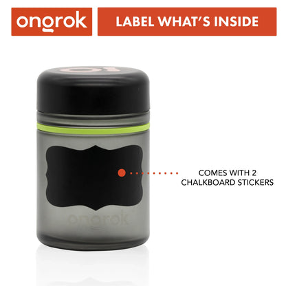 Ongrok 500ml Child Resistant Jars 2 Pack - Airtight Glass Storage - We The People 