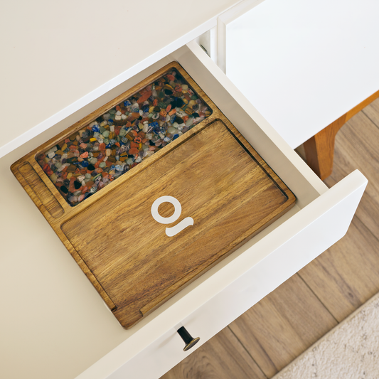 Ongrok Premium Acacia Wood Rolling Tray | Natural 9.5" x 9.5"