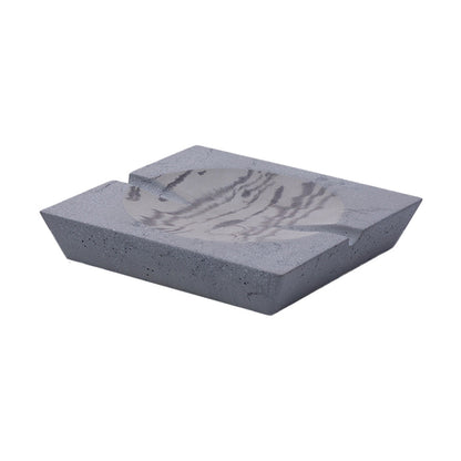 Hand-Poured Marble Concrete Ashtray | Rolling Tray & Brass Tool