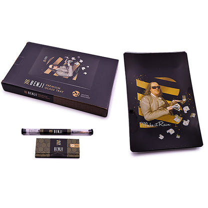 Benji Glass Rolling Tray Kit | Make it Rain Design with Papers & Cones