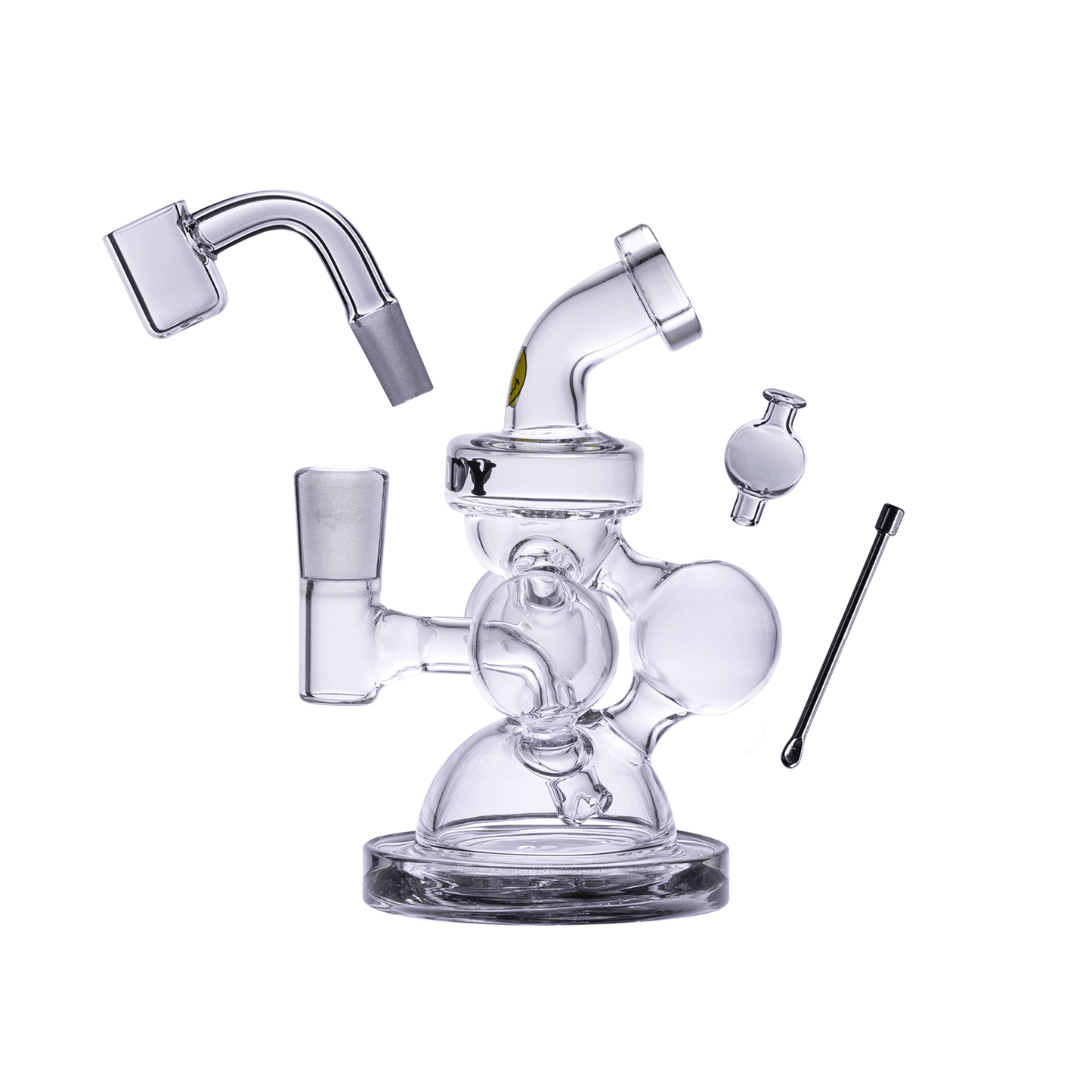 Goody Glass Atom Mini Dab Rig | 4-Piece Kit