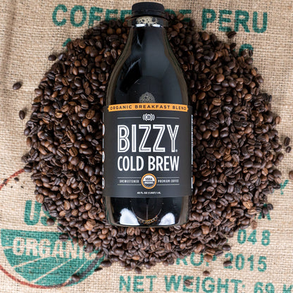 Bizzy Organic Cold Brew Coffee Concentrate Breakfast Blend - Case of 6 (48oz)