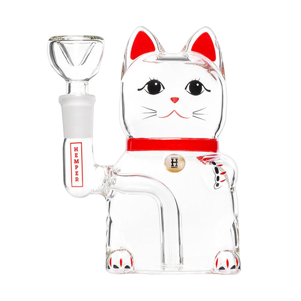 HEMPER Lucky Money Cat Bong | Glass Water Pipe with 14mm Female Joint