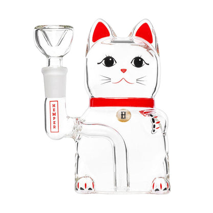 HEMPER Lucky Money Cat Bong | Glass Water Pipe with 14mm Female Joint