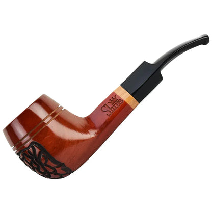 Pulsar Shire Pipes The Roscoe | Engraved Bulldog Saddle Stem Wood Pipe - We The People 