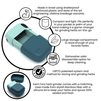 FONZ Reef Grinder & Storage Combo | Premium Herb Accessory