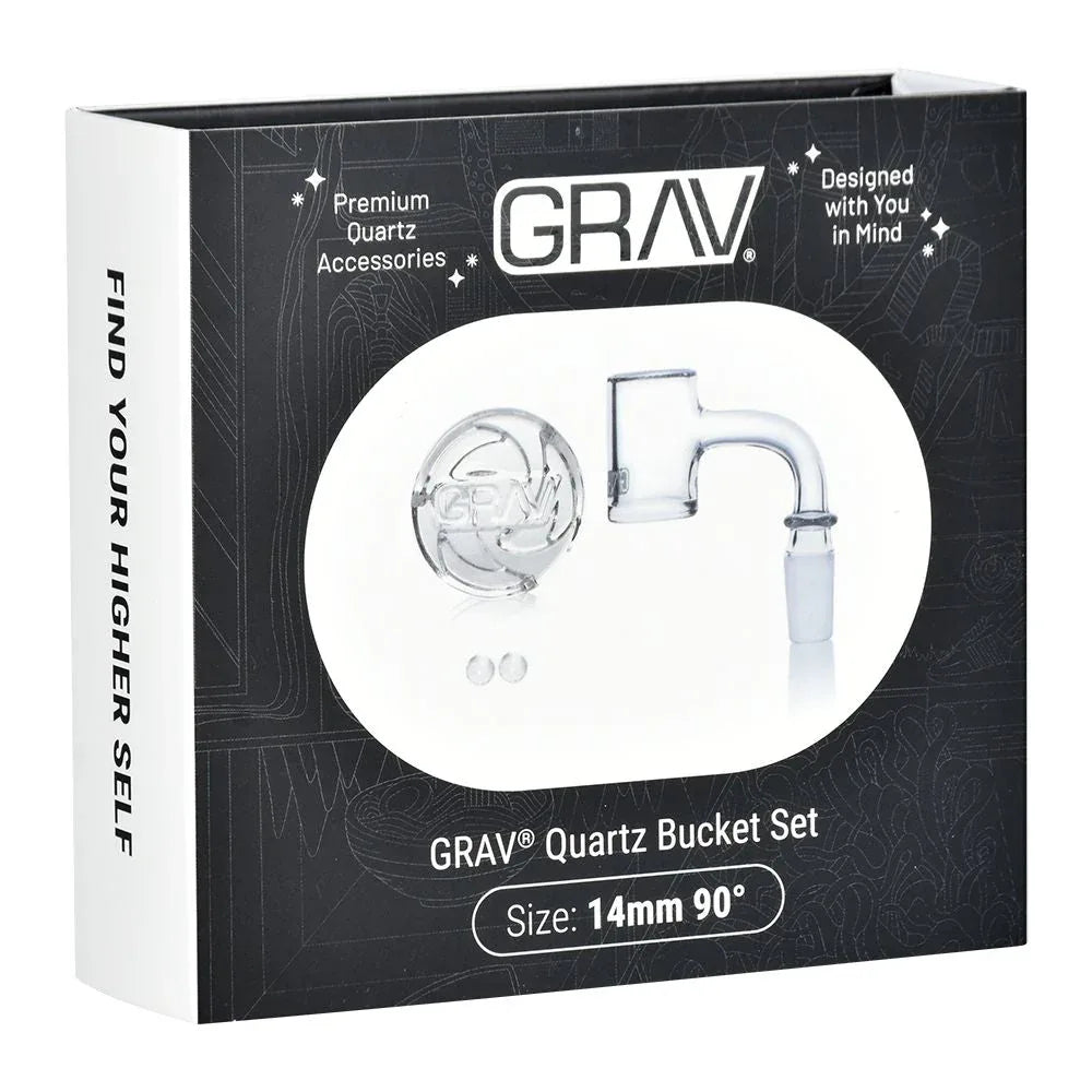 GRAV Seamless Flat Top Quartz Banger Set | 4pc Kit | 14mm Male | Carb Cap & Terp Beads - We The People 