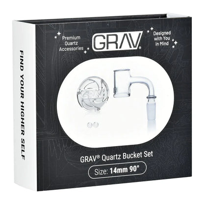 GRAV Seamless Flat Top Quartz Banger Set | 4pc Kit | 14mm Male | Carb Cap & Terp Beads - We The People 