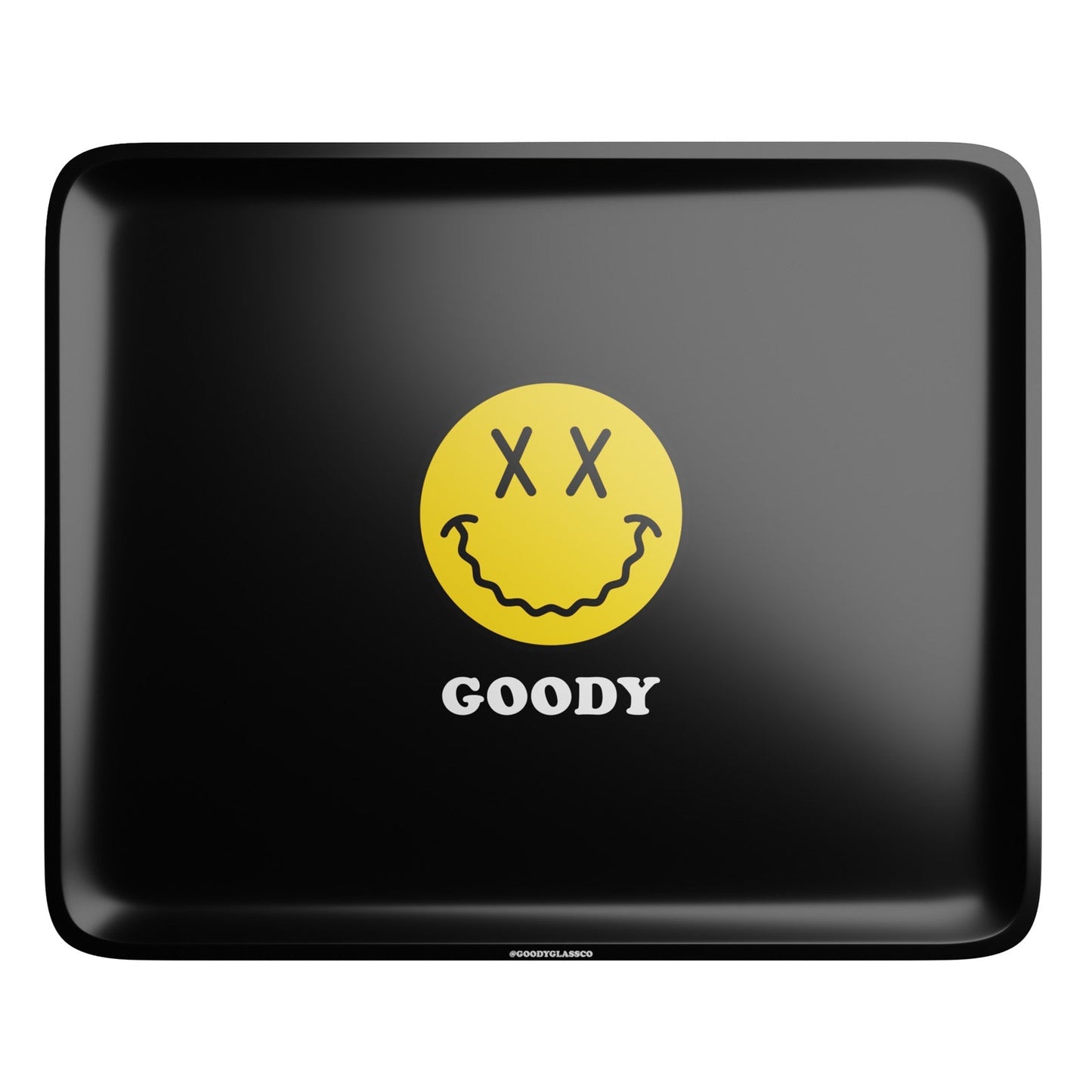Goody Glass Black Big Face Rolling Tray | Durable Tin Rolling Tray