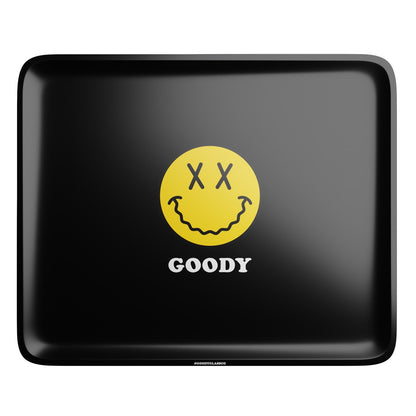 Goody Glass Black Big Face Rolling Tray | Durable Tin Rolling Tray