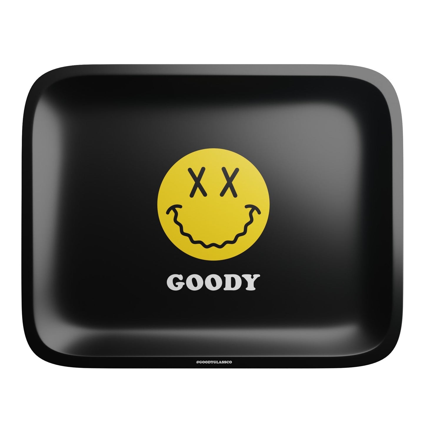 Goody Glass Black Big Face Rolling Tray | Durable Tin Rolling Tray