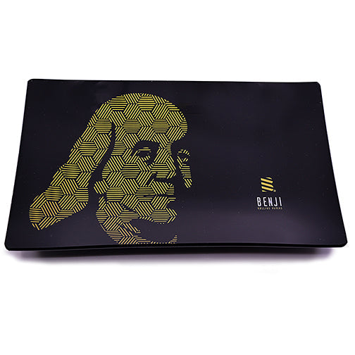 Benji Glass Rolling Tray Kit | Art Franklin Design with Papers & Cones