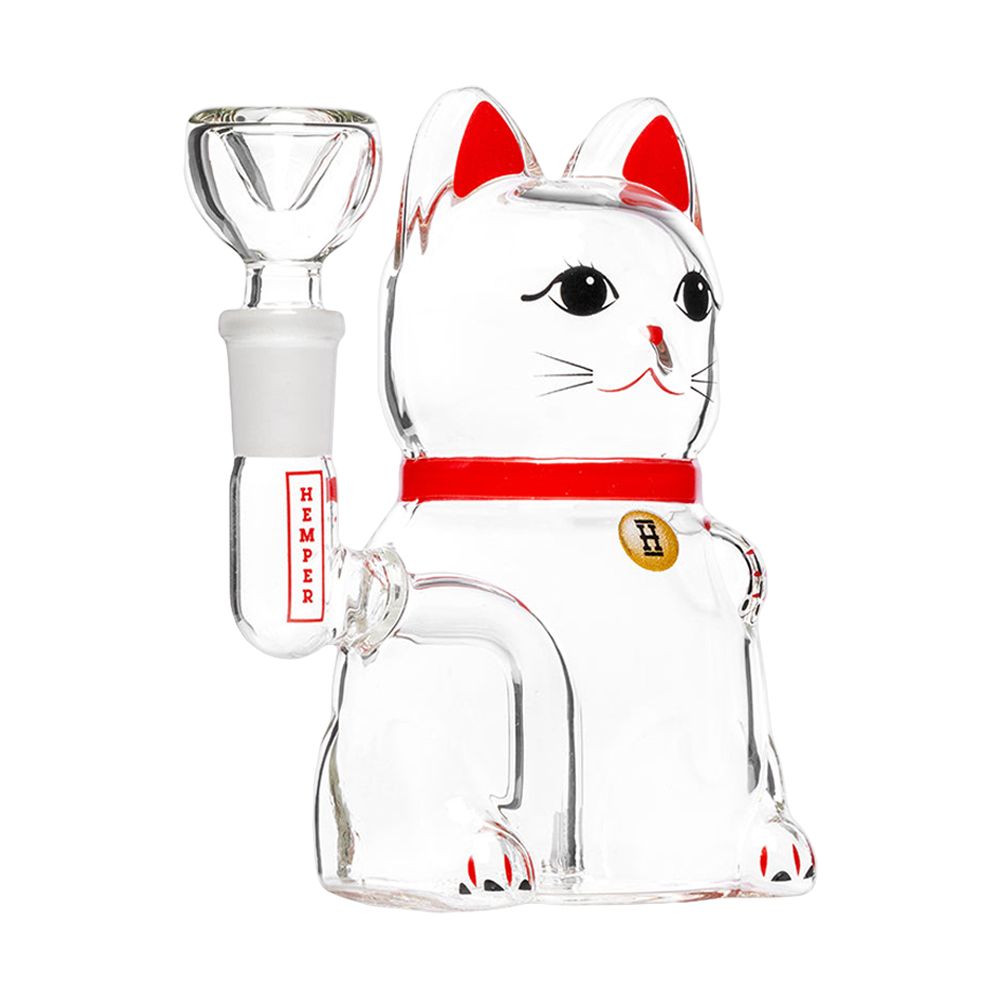 HEMPER Lucky Money Cat Bong | Glass Water Pipe with 14mm Female Joint
