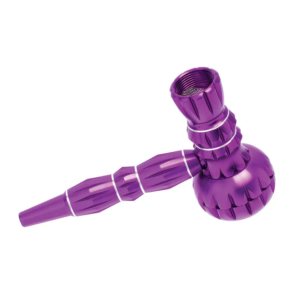 Aluminum Ribbed Smoking Pipe with Built-In Grinder | 2-in-1 Portable Pipe - We The People 