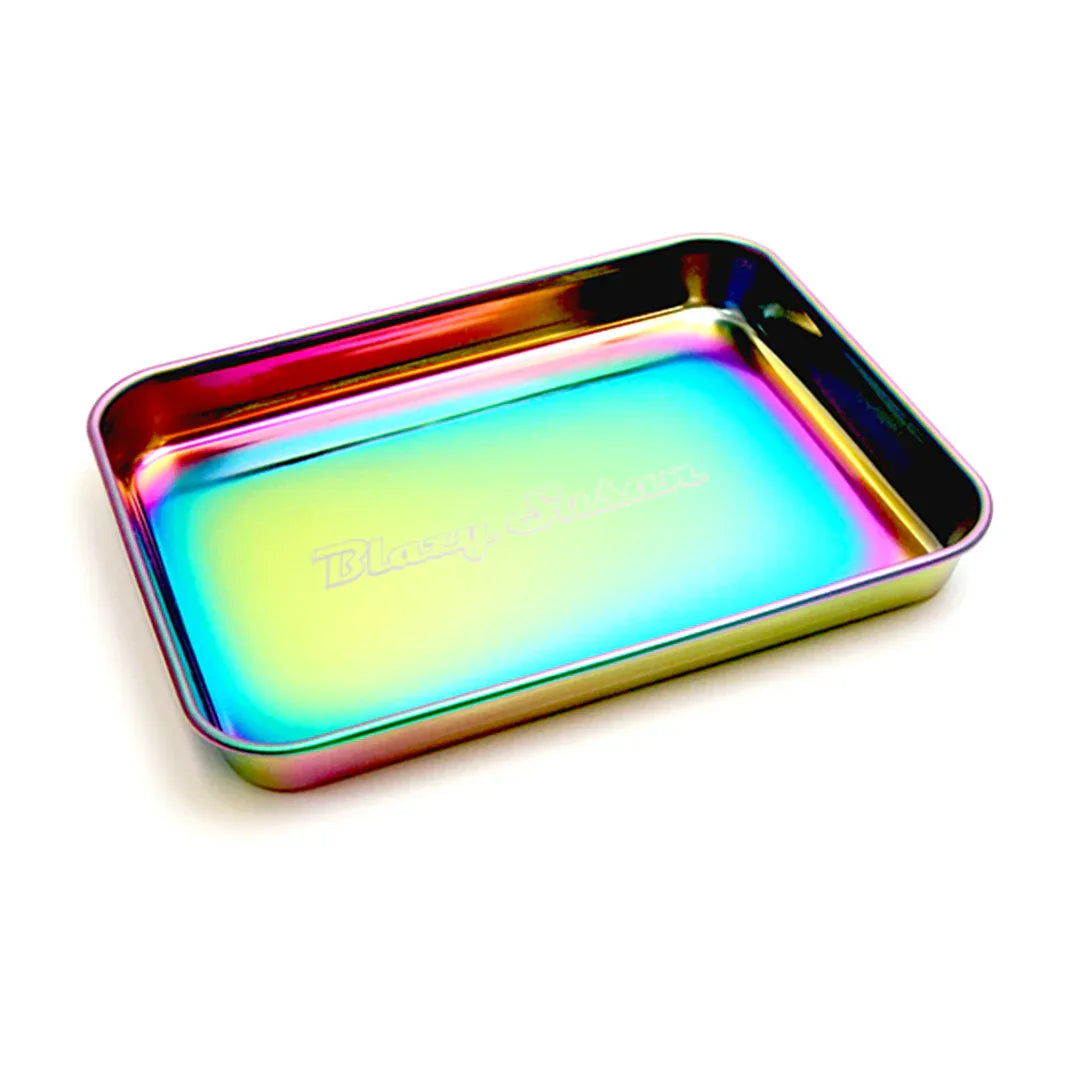 Blazy Susan Stainless Steel Rolling Tray | 7" x 9.25" Premium - We The People 