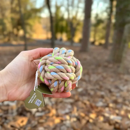 Rainbow Hemp Knot Ball Dog Toy Eco-Friendly - We The People 