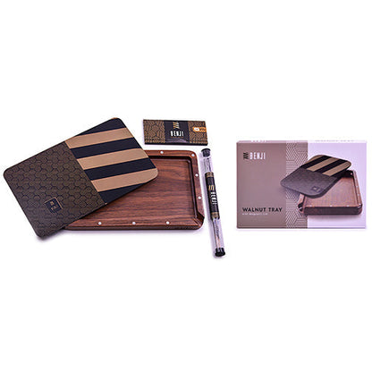 Benji - Walnut Rolling Tray Kit with Magnetic Lid - OG