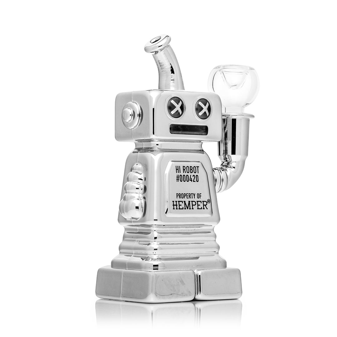 HEMPER Hi-Robot Bong | 5.9" Glass Water Pipe with Retro-Futuristic Design