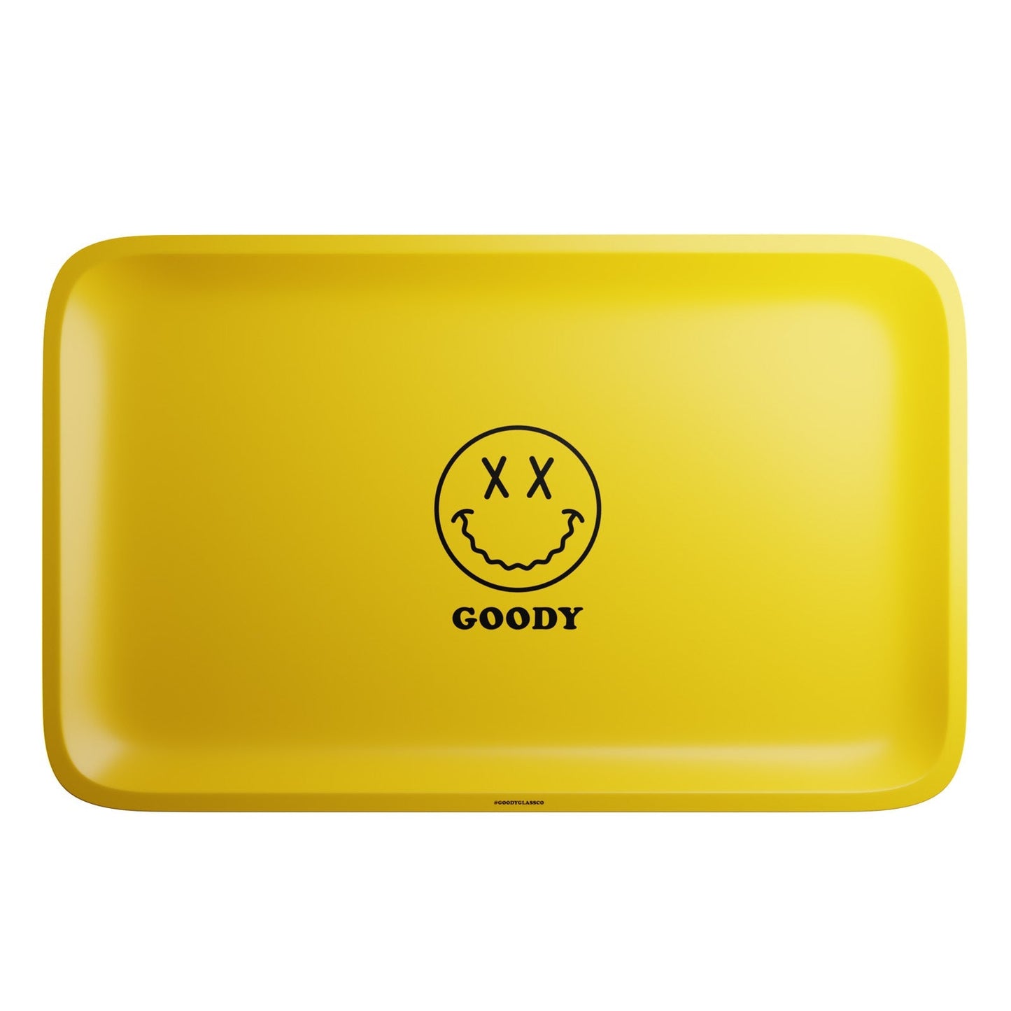 Goody Glass Yellow Big Face Rolling Tray | Durable Tin Rolling Tray