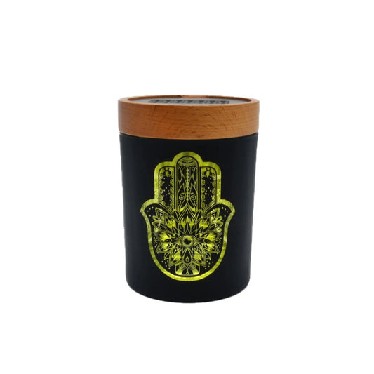 Hamsa Yellow SoleStash | Humidity Controlled Stash Jar with Grinder - We The People 