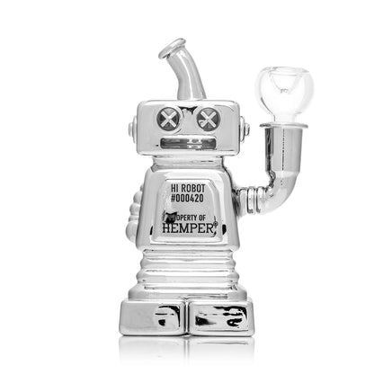 HEMPER Hi-Robot Bong | 5.9" Glass Water Pipe with Retro-Futuristic Design