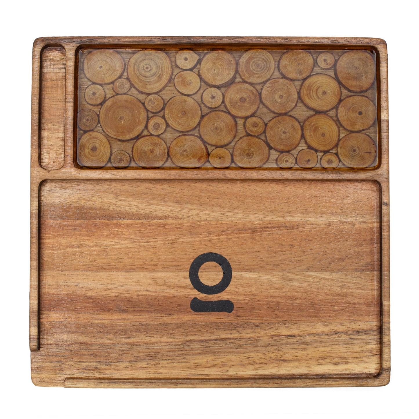 Ongrok Premium Acacia Wood Rolling Tray | Natural 9.5" x 9.5"