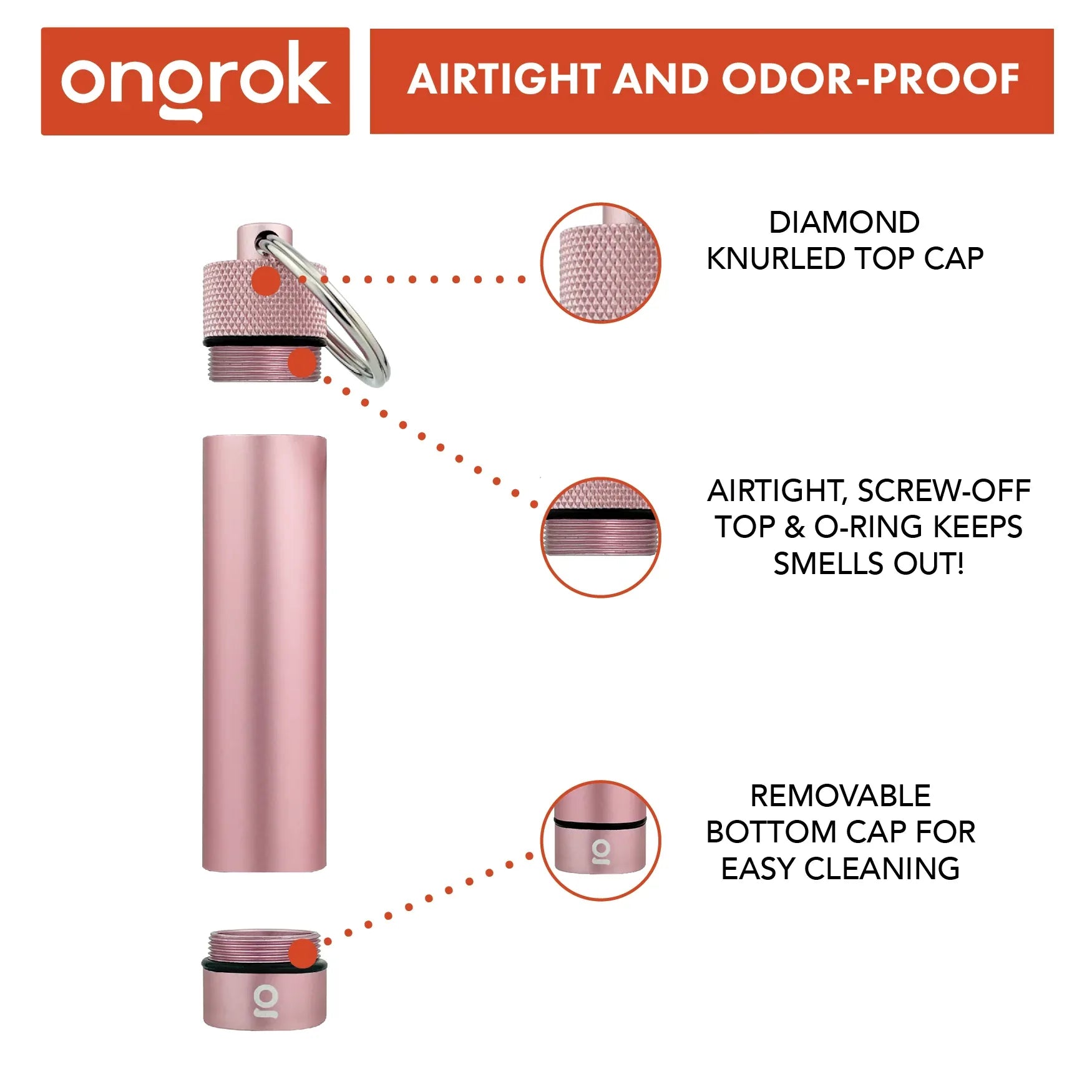 Ongrok Aluminum Storage Keychain - Portable Airtight Container - We The People 