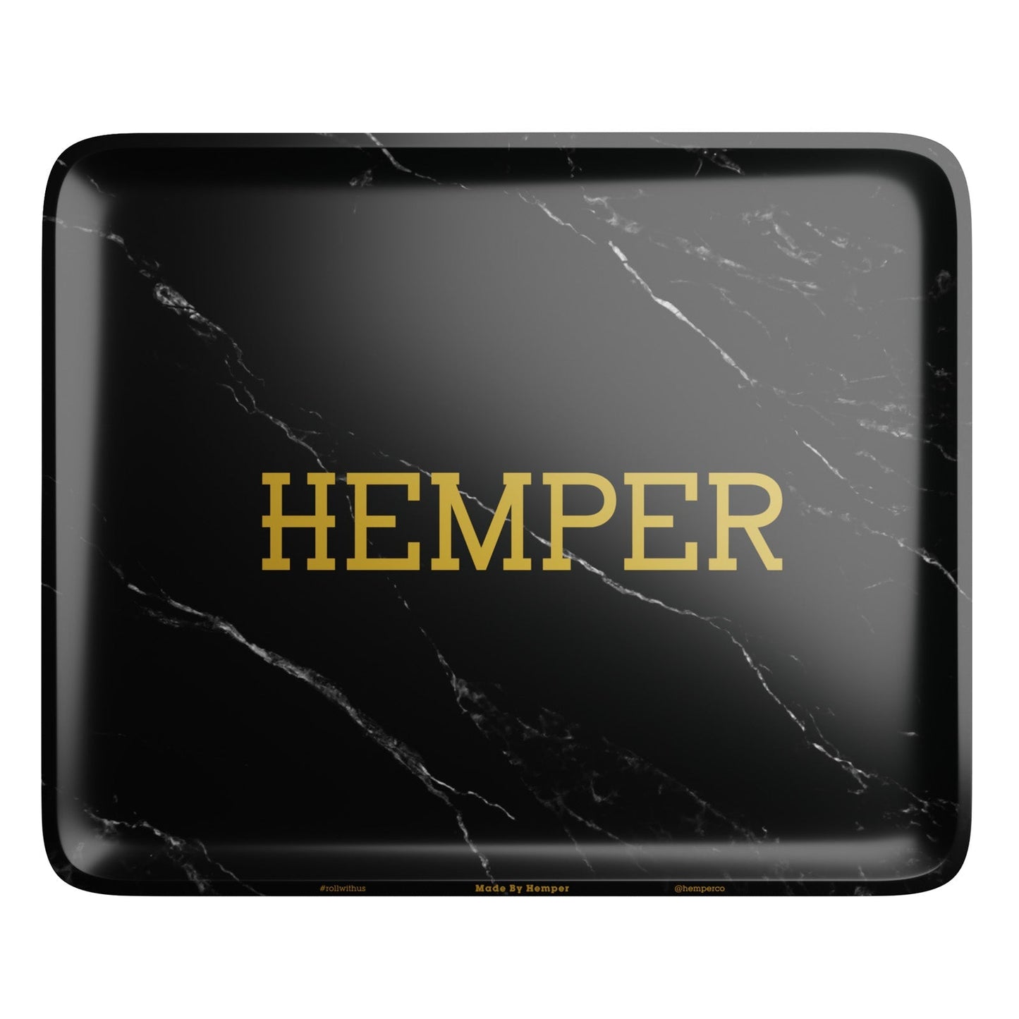 HEMPER Luxe Black Marble Rolling Tray - Multiple Sizes