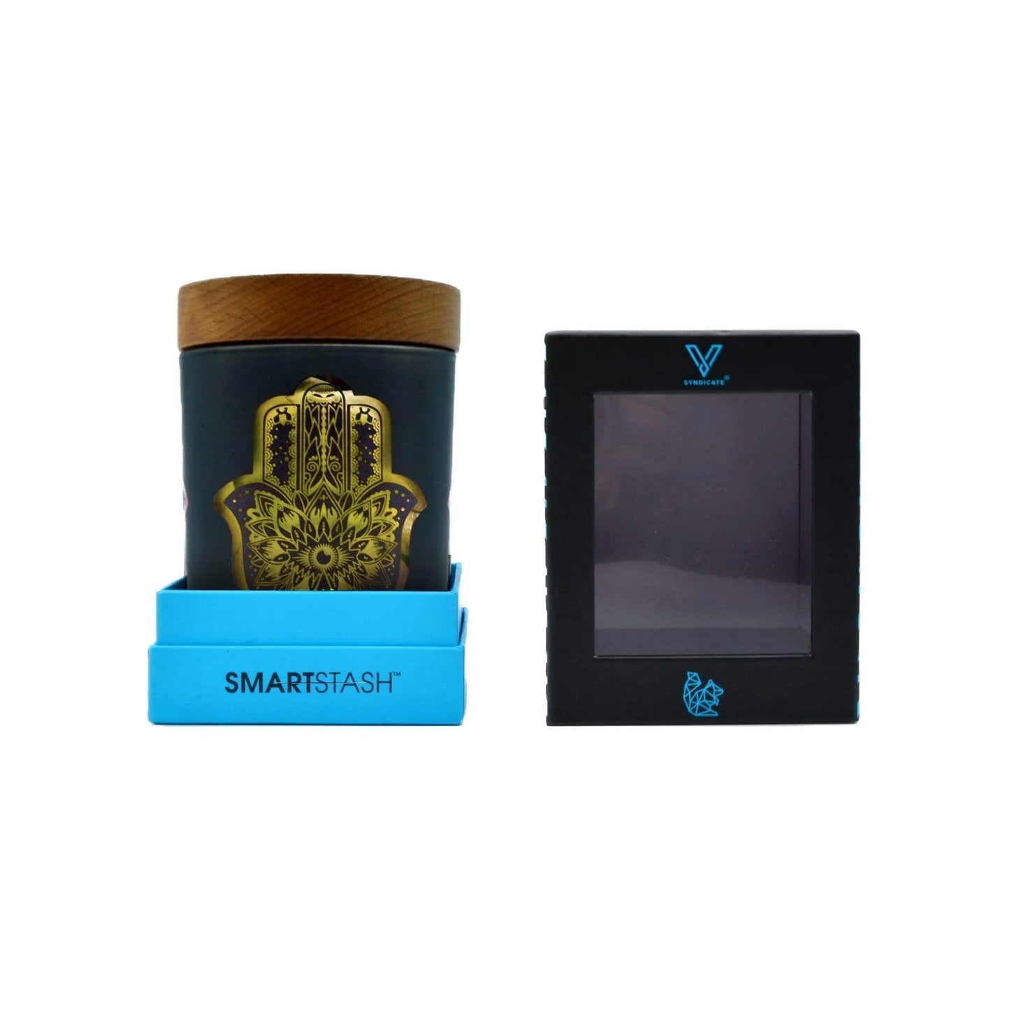 Hamsa Yellow SoleStash | Humidity Controlled Stash Jar with Grinder - We The People 