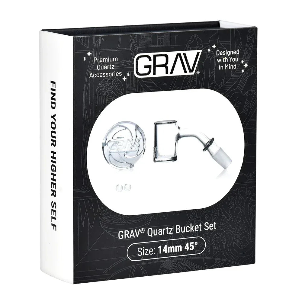 GRAV Seamless Flat Top Quartz Banger Set | 4pc Kit | 14mm Male | Carb Cap & Terp Beads - We The People 