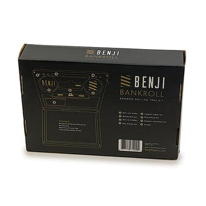 Benji Bankroll Bamboo Rolling Tray Kit | Magnetic 2-Piece with Papers & Cones