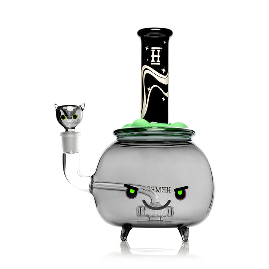 HEMPER Cauldron XL Bong | 9" Glass Water Pipe with Witchy Halloween Edition