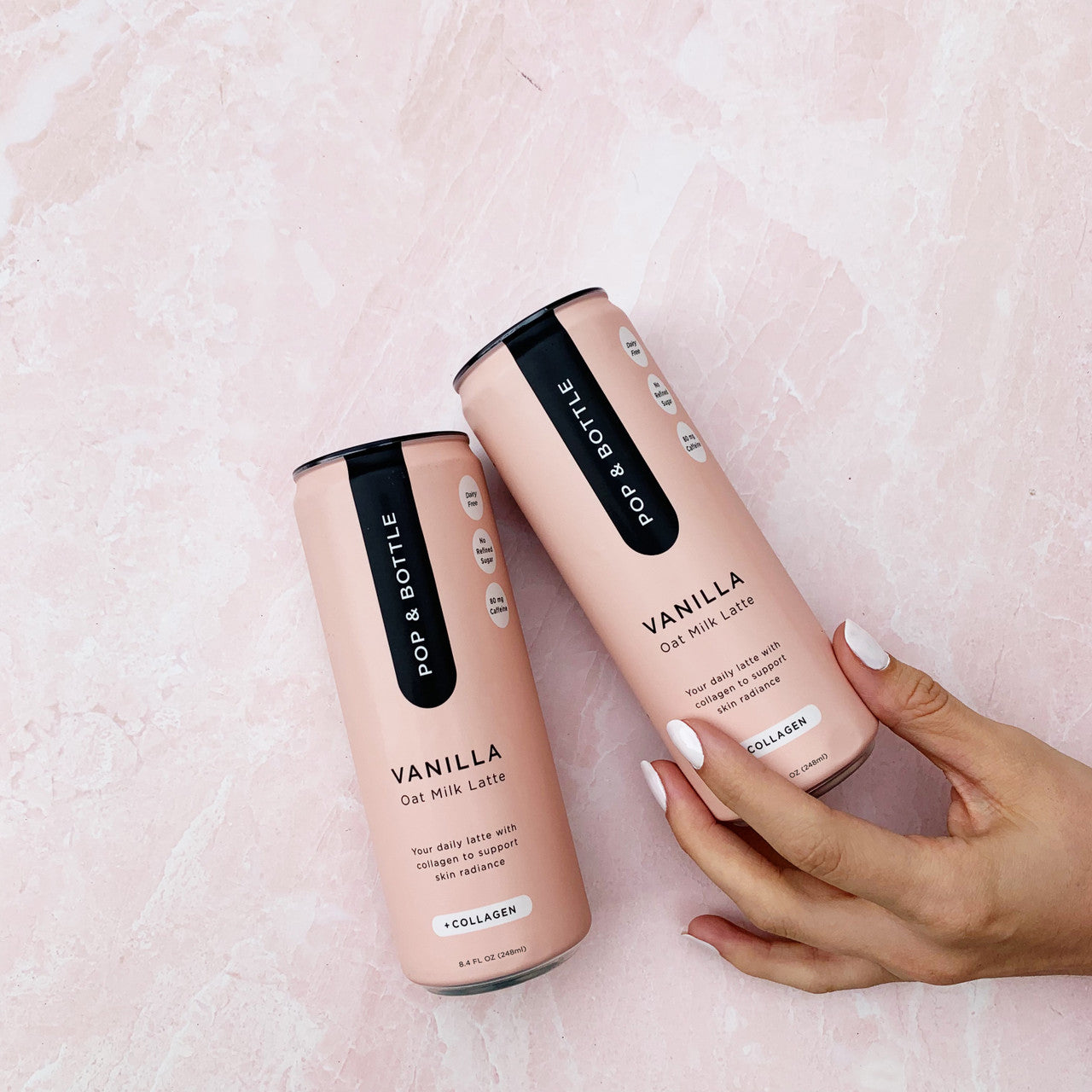 Pop & Bottle Oat Milk Latte Vanilla - Case of 12 (8oz Bottles)