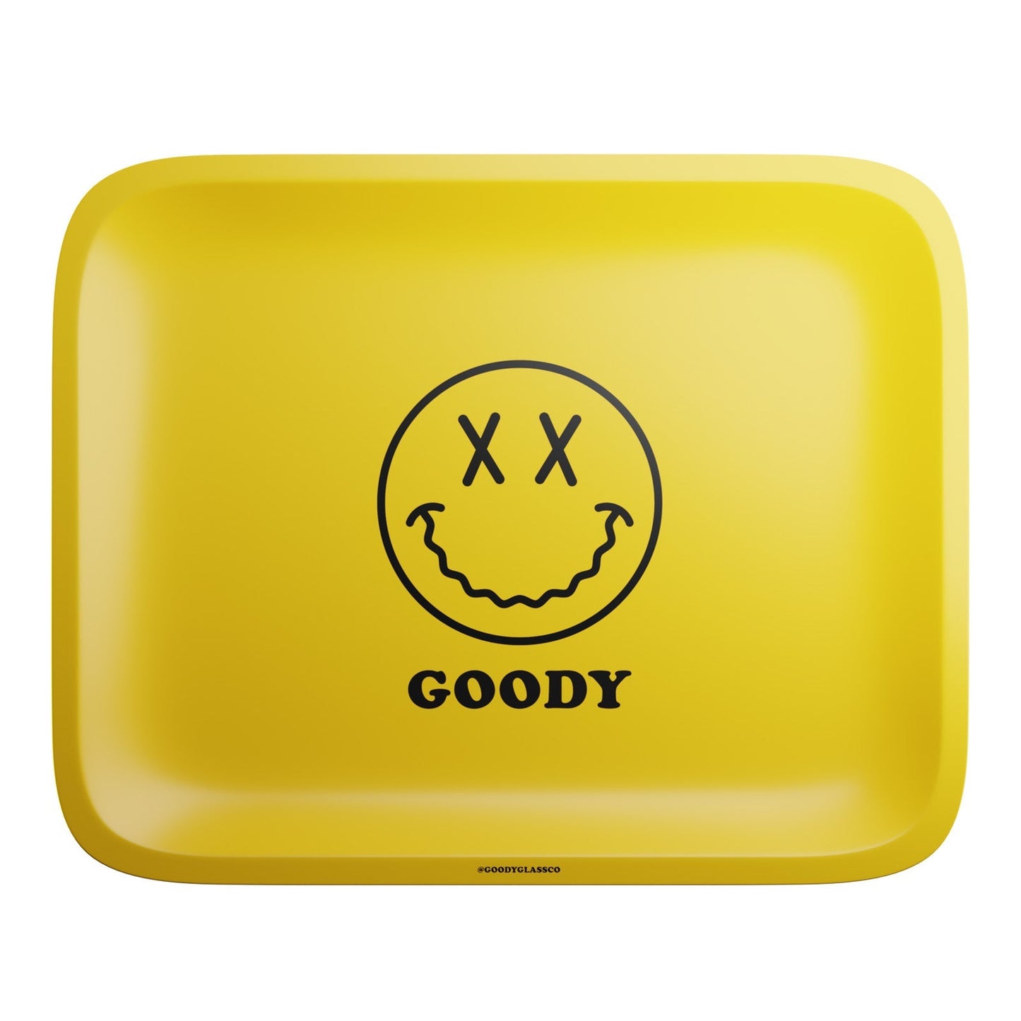 Goody Glass Yellow Big Face Rolling Tray | Durable Tin Rolling Tray