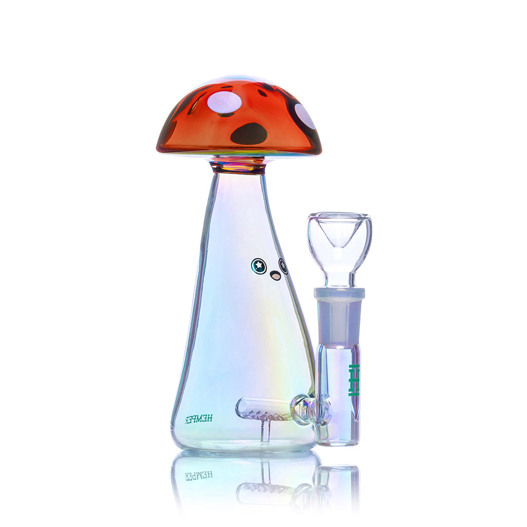 HEMPER Trippy Shroom Bong | 6" Glass Water Pipe with Inline Perc