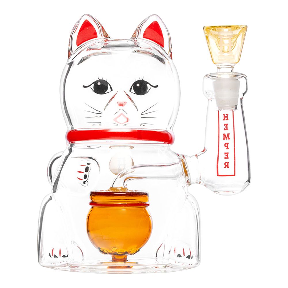 HEMPER Lucky Money Cat Bong | Glass Water Pipe with 14mm Female Joint