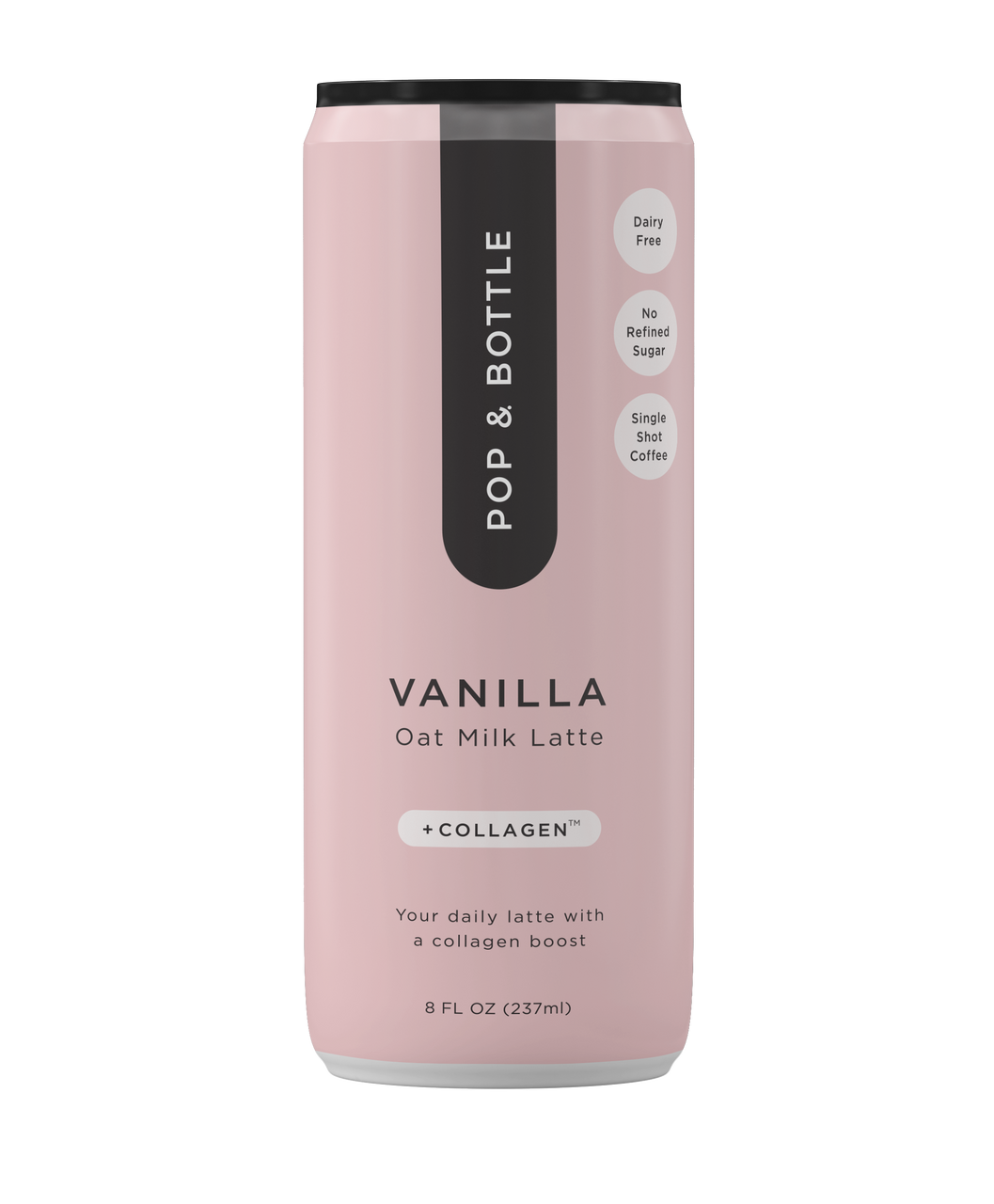 Pop & Bottle Oat Milk Latte Vanilla - Case of 12 (8oz Bottles)